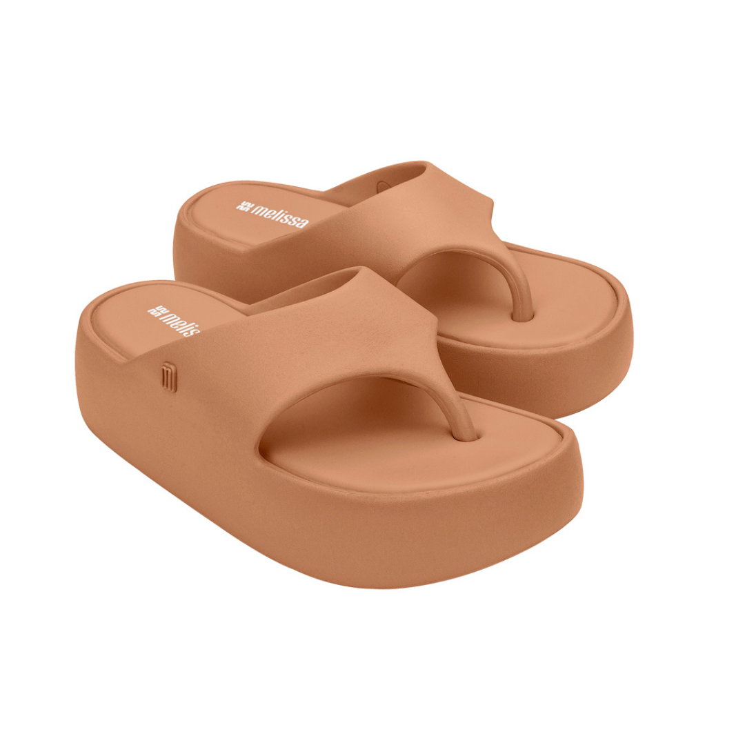 Melissa Free Platform Thong Ad Soft Brown Klapki Damskie Na